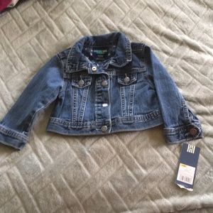 Brand new w/tags baby girl jean jacket. 12M